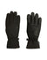 Pair of black XTM Tease kids softshell gloves showing the back and the grippy textured palm