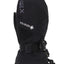 Back of a black XTM Whistler II kids' mitt with GORE-TEX badge, buckled wrist strap and cuff toggle