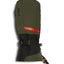 XTM Samurai men's snow mitt in Evergreen olive with red heat pocket zip