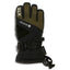 Khaki XTM Whistler II kids' snow glove, back of hand with wrist strap and cuff cord