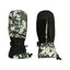 XTM Samurai snow mitts in Stone Lichen camo print, back and black palm side by side