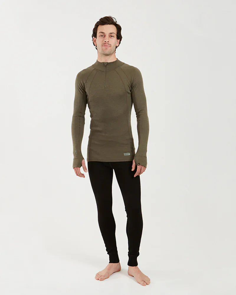 XTM Performance Men's Thermal Top Men's Merino 230 Wool Zip Neck Thermal Top