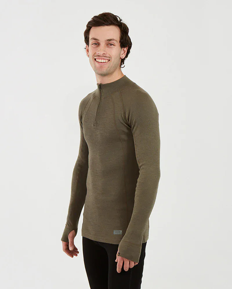 XTM Performance Men's Thermal Top Men's Merino 230 Wool Zip Neck Thermal Top