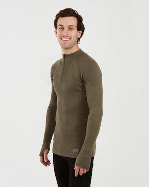 XTM Performance Men's Thermal Top Men's Merino 230 Wool Zip Neck Thermal Top