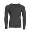 XTM Alpine230 men's merino long sleeve thermal top in Mid Grey Marle, flat front view