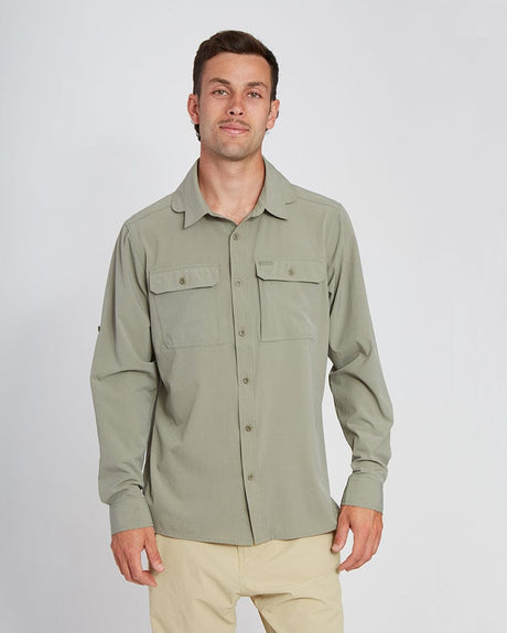 XTM Performance Men's Top Light Khaki / S Mens Dunkeld Hike Long-Sleeve Shirt NM034-LKK-S