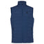 XTM Performance Woolxloft Mens Vest in Slate Blue, a deep blue, front view on white with stand collar