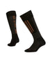 Pair of black XTM Sochi II merino ski socks showing the 'Be Free' print on the back of the leg