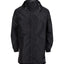Black XTM Stash 2L 3/4 length packable rain jacket, front view with drawcord toggles