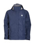 XTM Kakadu II men's rain shell in Navy, front view showing the hood, cuffs and side pockets