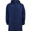 XTM Stash 2L 3/4 length rain jacket in Patriot Blue navy, front view with elastic cuffs