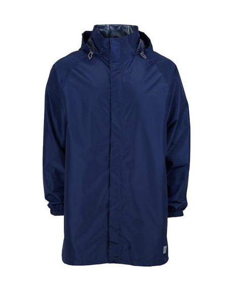 XTM Performance Rain Jacket Patriot Blue / XS Stash 2L Unisex Adult 3/4 Length Packable Rain Jacket RU011-PBL-XS