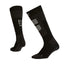 Pair of XTM Half Pipe II merino ski socks in Black with grey panels and XTM logo on the shin
