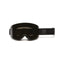 Black XTM Elevate adults ski goggle with dark tinted cylindrical lens and black logo strap, side angle