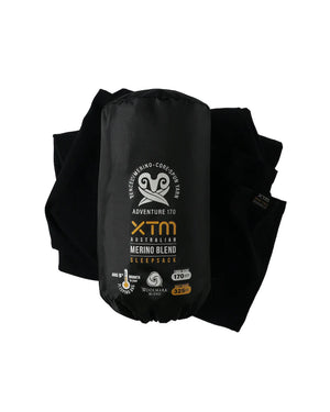 XTM Performance Sleeping Bag Black Dreamliner 170 Merino Wool Sleeping Bag Liner MU043-BLK