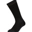 Single black XTM Overland mid-weight merino hiking sock, side view with olive stripe at the cuff