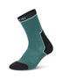 Single Spruce Green XTM Venture hiking sock, side view with XTM logo on the cuff