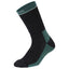 Single XTM Overland hiking sock in Spruce Green, charcoal body with green heel, toe and cuff