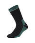 Single XTM Overland hiking sock in Spruce Green, charcoal body with green heel, toe and cuff