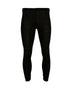 Black XTM Heatflex thermal pants laid flat from the front, showing the textured polypro knit