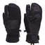 Pair of black XTM Patrol GORE-TEX trigger mitts showing the back of hand and the leather palm with velcro cuff