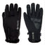 Pair of black XTM Estelle women's gloves showing the back with cuff zip and the leather palm with silicone finger grips
