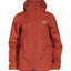 XTM Takayna women's rain jacket in Brick, flat front view with hood