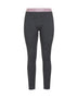 XTM Alpine 230 merino women's thermal pants in Mid Grey Marle with pink waistband, flat view