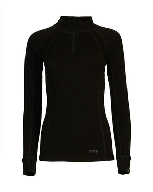 XTM Performance Women's Thermal Top Black / 8 Ladies Merino 230 Wool Zip Neck Long Sleeve Thermal Top ML003-BLK-08