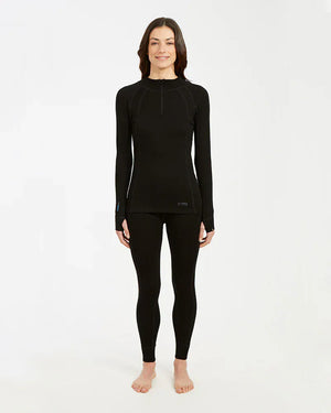 XTM Performance Women's Thermal Top Ladies Merino 230 Wool Zip Neck Long Sleeve Thermal Top