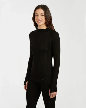 XTM Performance Women's Thermal Top Ladies Merino 230 Wool Zip Neck Long Sleeve Thermal Top