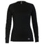 XTM Women's Alpine 230 merino long sleeve top in Black, flat front view