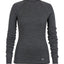 XTM Women's Alpine 230 merino long sleeve top in Mid Grey Marle, flat front view