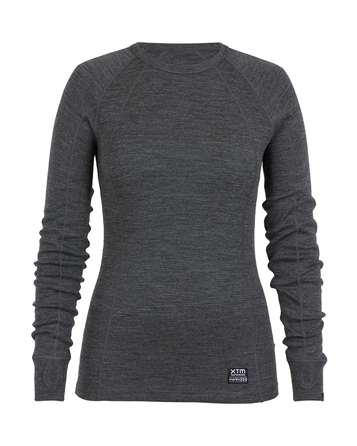 XTM Performance Women's Top Mid Grey Marble / 8 Alpine230 Merino Womens Long-sleeve Top ML001-MGM-08