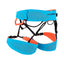 Ocean-Safety Orange Sender Fast Adjust harness three-quarter view with blue laser-cut leg loops