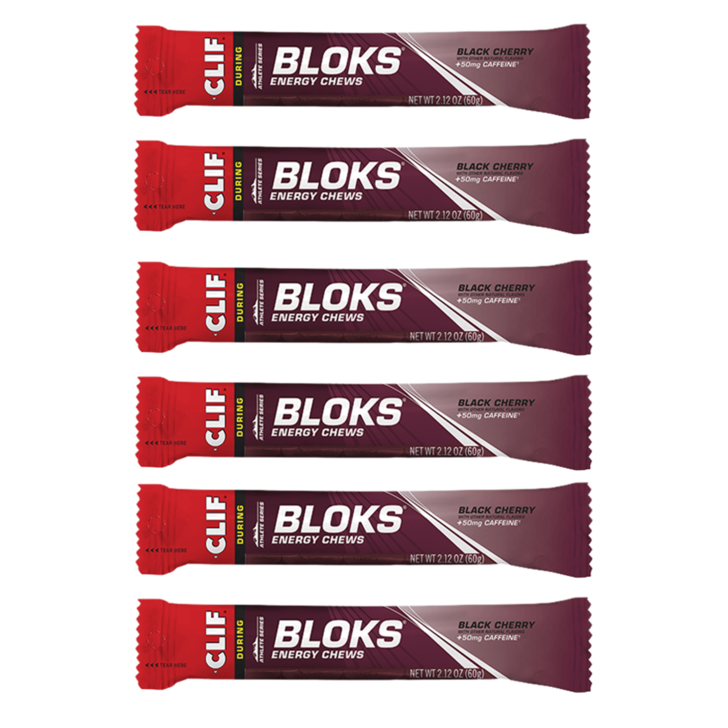 clif Energy Chews 6 / Black Cherry (50mg Caffeine) BLOKS Energy Chews CLIF556