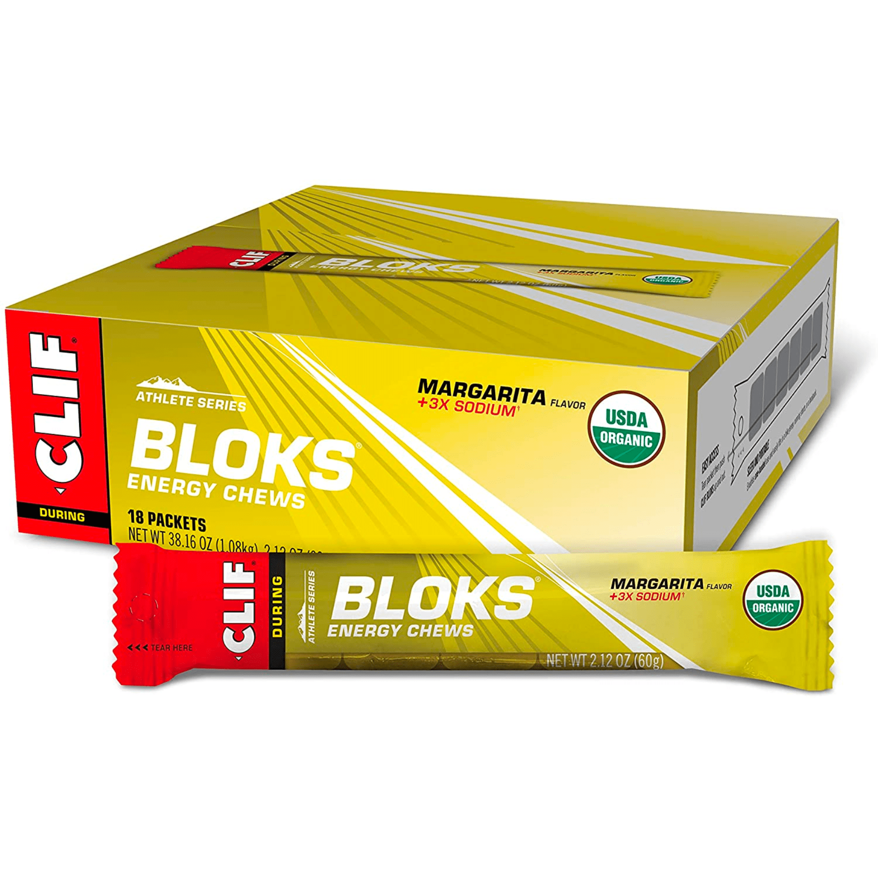 clif Energy Chews Box of 18 / Margarita (150mg Sodium) BLOKS Energy Chews CLIF56