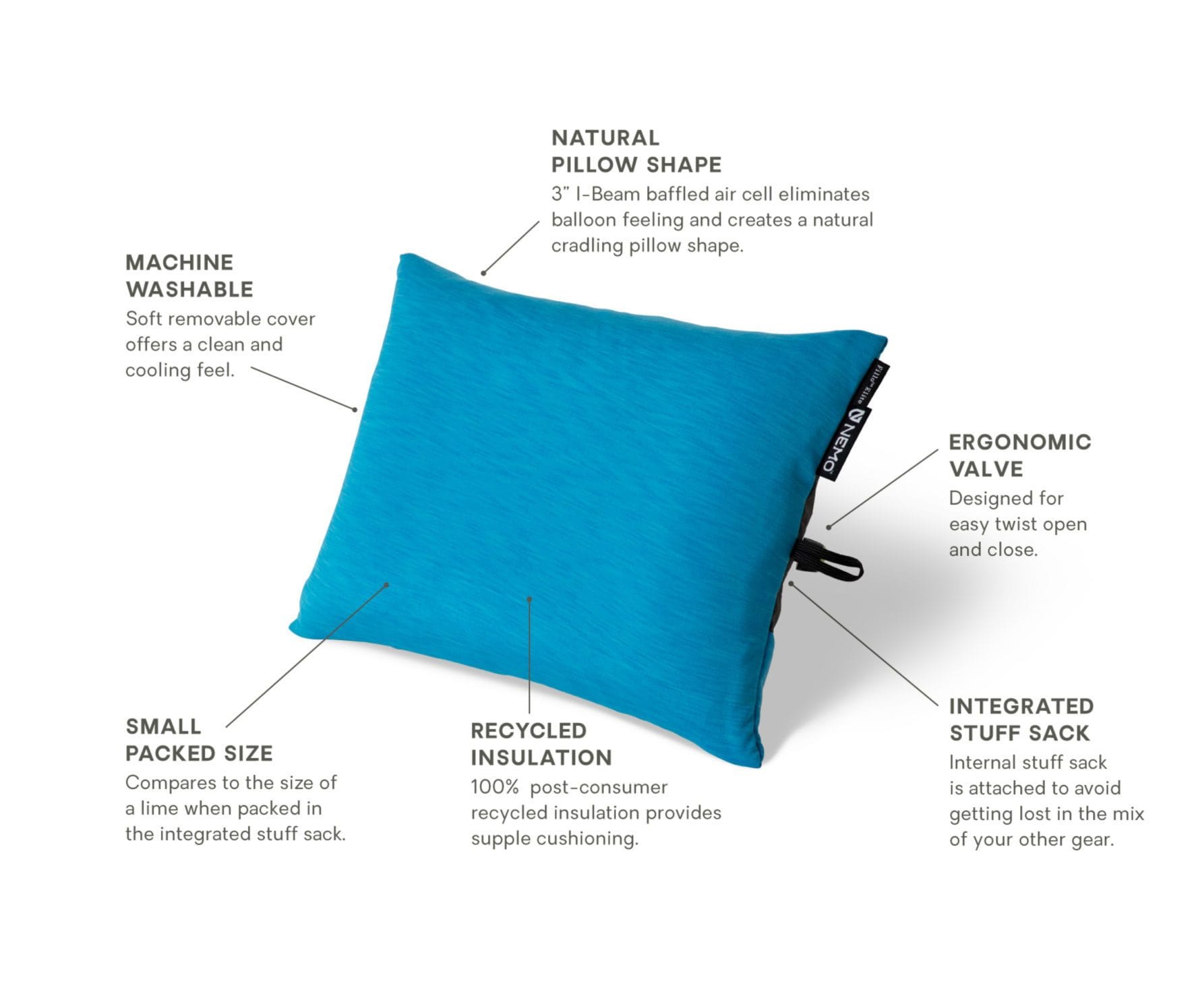 nemo Pillow Fillo Elite Ultralight Backpacking Pillow