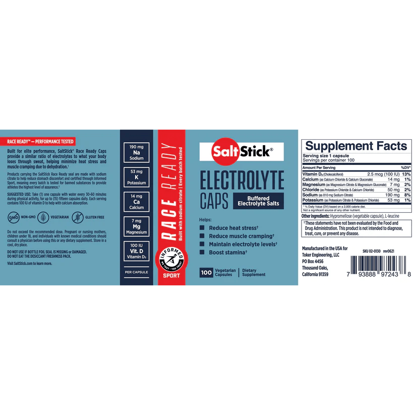 SaltStick Nutrition Supplement Race Ready Capsules